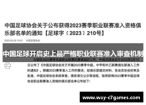 中国足球开启史上最严格职业联赛准入审查机制